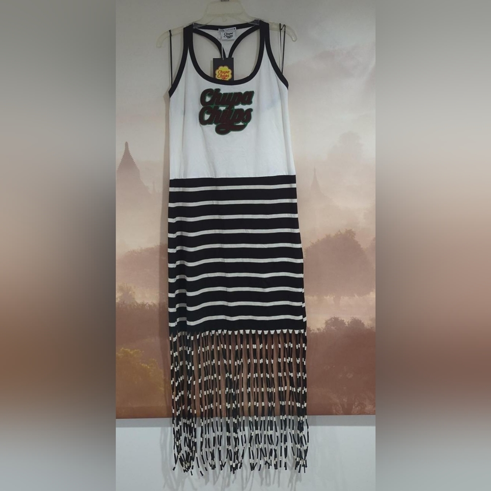 NWT ZARA Fringed Striped Chupa Chups  Dress Size S